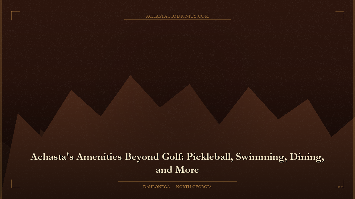 Achasta’s Amenities Beyond Golf: Pickleball, Swimming, Dining, and More